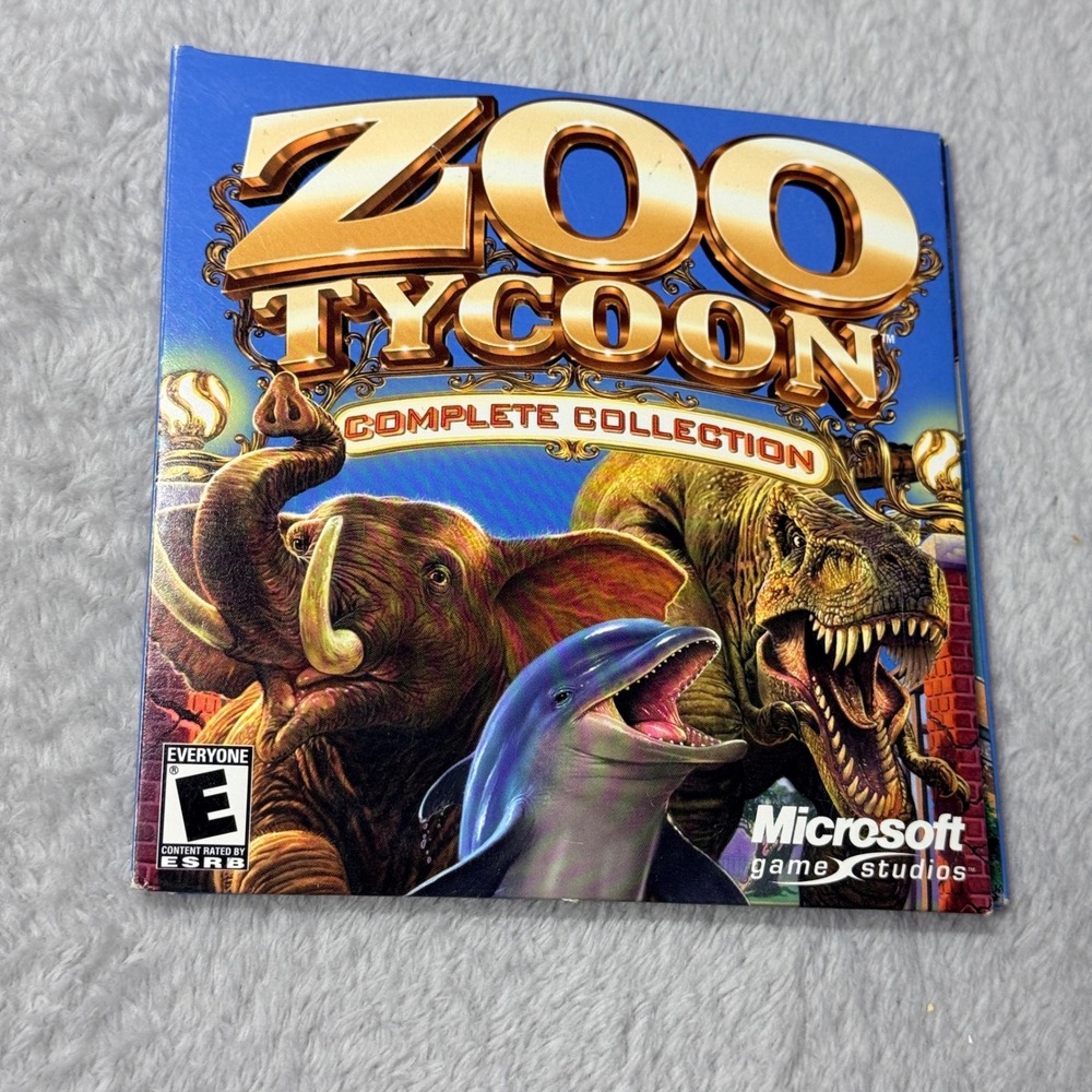 Microsoft Zoo Tycoon Complete Collection PC Game 2003 Blue Dinosaur Marine Mania